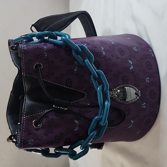 Disney Parks Loungefly Haunted Mansion Bucket Bag w/Glow in the Dark Eyes - Picture 1 of 16